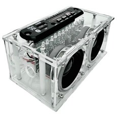 FM收音機DIY套件 HU-075 (含功放/頻譜/USB/TF/AUX/錄音), 零件包+外殼