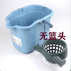 TJOSEN 加厚大號帶輪子拖地拖把桶 塑膠手提擠水桶, 藍色, 大號加厚, 無籃頭, 1個