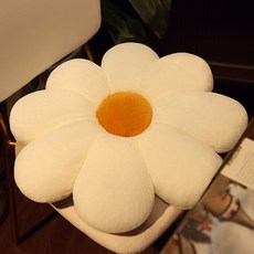 해피유통 꽃 모양 쿠션 귀여운 플러시 의자 쿠션 부드러운 플로어 쿠션 통풍성 좋은 모든 계절용, 60厘米, 아이보리