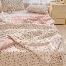 초정상점CHOJEONGSTORE 여름홑이불 쿨링이불 차렵이불, 가드니아 여름 - 수진, 싱글 150x200 cm