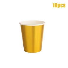 골드 파티 일회용 식기 우아한 종이 접시 컵 냅킨 식탁보 빨대 생일 웨딩 장식 용품 213954, CUP-10PCS
