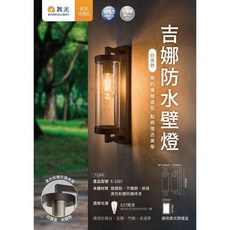 舞光原廠授權經銷商 開發票 E27 吉娜防水壁燈 簡約工業風造型 內附ST64燈絲燈 IP55抗鹽霧 陽台玄關門廊全電壓, E-2381