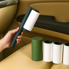 차량용 돌돌이 테이프클리너 먼지 머리카락 제거 자동차 실내 청소 접착 강력 미니 청소도구, 1세트