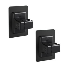 에코브라운 유아용품 접착식 각도조절 샤워기 걸이, 2개, 블랙