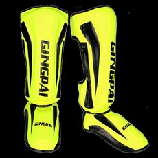 킥복싱 MMA 가드 정강이 보호대 격투기 스파링 발등 보호대, 2. 그린 블랙 레그 가드, 2. M