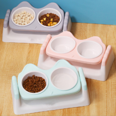 강아지 고양이 파스텔 각도조절 2구 식기 3colors, 파스텔민트, 1개