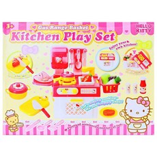 Hello Kitty 流理台瓦斯爐玩具組 附多種餐具配件 流理台可收納, 1組