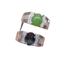 오팔반지 남성용 웨어 천연 원석 데일리 실버 반지