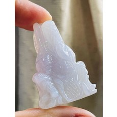 淡紫色A貨翡翠玉墜 精雕立體神像吊墜 冰潤質地 保平安護身符, 天然A貨玉 冰潤淡紫立體雕玄天上帝翡翠玉墜 淡粉紫底色近白 一抹能見紫 易配戴大小, 1個