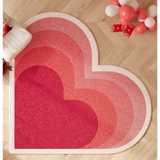 하트 원형 대형 러그 카페트 방수 물세탁 침실 거실 사계절 인테리어 매트, A.형, 직경 140cm