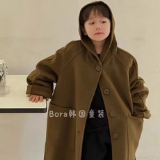 韓版兒童長版大衣 中大童春秋外套
