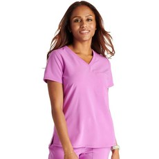 Cherokee 여성용 스크럽 탑 터커블 컨템포러리 핏 포켓 1개 CK748A L 비브란 바이올렛
