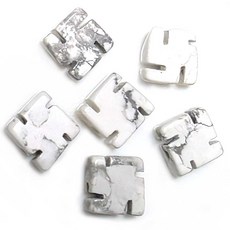 Bead 팔찌원석 불교 만자 팬던트 한팩 원석선택, 만자 백송석 (6개)