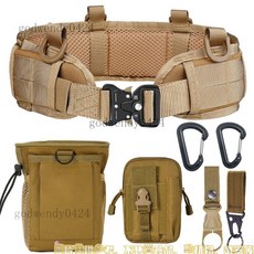 中固耐用 加寬戶外多功能戰術腰帶 登山腰封工地厚皮帶腰帶男戶外多功能戰術腰封 快拆按扣訓練腰帶, 軍綠色,多功能腰帶-單腰封, 1個