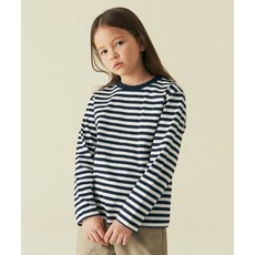 무신사 스탠다드 MUSINSA STANDARD KIDS 스트라이프 크루 넥 긴소매 긴팔 티셔츠 [네이비/화이트] MKBTLZX72-NA 418663
