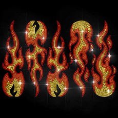 1개 유리 핫픽스 라인스톤 다리미 부착형 아플리케 의상 액세서리 (옷 가방 바지용 불꽃 무늬) 297x210mm, 혼합색