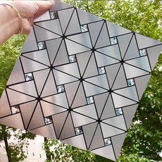 可開發票 馬賽克墻貼 鋁塑板馬賽克歐式金屬自貼帶背膠電視背景牆客廳瓷磚風車古銅金, 風車白,30 × 30