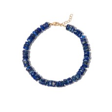 지아지아 14K 옐로 골드 라피스 라줄리 비즈 브레이슬릿