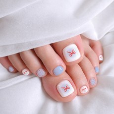 엘씨 여름 데일리 패디 디자인 페디큐어 젤네일스티커, 1개, 29.달링 블루[ZF379]