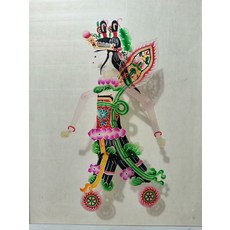 傳統手工藝 皮影戲 哪吒 牛皮雕刻 高35cm, 如圖所示, 1個