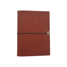 빈티지 인조가죽 다이어리 플랜 6공 바인더 노트, 1개, 브라운