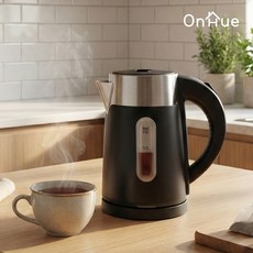 온휴 0.8L 무선 포트 전기주전자 이중단열 원터치 무선주전자, OHA-08STKB 블랙