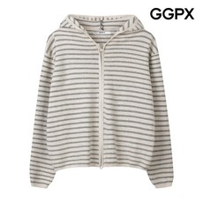 GGPX 지지피엑스 스트라이프 후드 니트 집업 가디건 GQ2KG010F