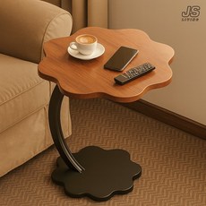 JS리빙 예쁜 거실 사이드 테이블 원목 북유럽 인테리어 협탁 테이블 소파 틈새 커피 티테이블 선반 침대 간이 북선반 정리대 침실 보조 책상 브라운 @KADSJFKADFJDKFN05