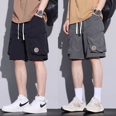 工裝夏季薄款男士寬鬆五分褲速乾沙灘褲大碼休閒工裝短褲