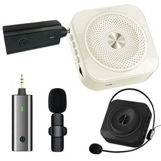 주닉스 강의용 무선스피커 + 유무선 마이크 풀패키지 행사용 가이드용 미니 앰프 스피커 2color, 화이트SET, MC-1pro