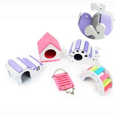 문가네 소동물 햄스터용 집꾸미기 장난감 햄스터용구름다리, 창문집 퍼플