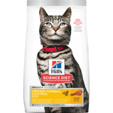 Hill's Science Diet 希爾思 成貓化毛泌尿配方飼料 雞肉口味, 1.58kg, 1包裝, 泌尿+毛球