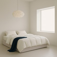 더윅 무헤드 패브릭 호텔 침대프레임 퀸/킹 겸용(Q/K), 오트밀베이지