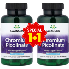1+1 스완슨 프콜린산 크로뮴 200mcg 베지 캡슐 200정 키토제닉 미네랄 영양제 / 해외직구 미국정품, 2개