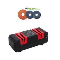 電動磨刀機 三種磨輪 準確磨刀, 1個, 紅黑色 【1組】原廠砂輪組+磨刀器