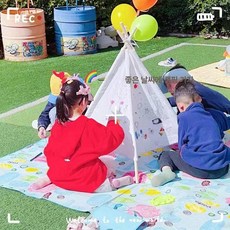 인디언 텐트 플레이하우스 놀이 공간 촬영 소품, 1개, 퓨어화이트 1 35m + 12색 페인트 2개