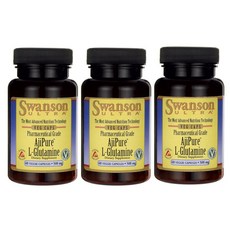 SWANSON 斯旺森 Ultra AjiPure L-谷氨酰胺素食膠囊 500mg, 60 件, 3個