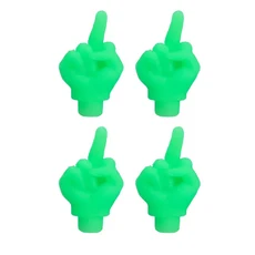 1/4/8PCS 재미 있은 스푸핑 중간 손가락 밸브 자동차 타이어 캡 Glow-in-the-Dark 미국 코어 부품, 05 4pcs green