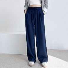 보슈아 sado 여성 퓨어핀턱와이드9부바지 린넨팬츠 허리밴딩 77까지 여름 L101W