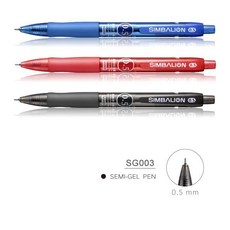 雄獅 SG003 自動中油筆 0.5mm, 黑, 1支