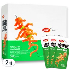 웨이롱 머위솽 산고추맛 쏸라맛 곤약 18G씩 라티아오 중국간식 중국식품, 2개, 360g