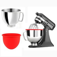 Ishenkea 주방 보조기용 실리콘 라이너가 있는 4.7L(5쿼트) 스테인리스 스틸 믹서 볼 키친에이드 볼 교체 (그릇 1개 + 라이너 1개), Ishenkea 주방 보조기용 실리콘 라이너가 있는 4