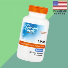 닥터스베스트 옵티엠에스엠이 MSM 엠에스엠 유황 1500mg 120정 Doctor's Best OptiMSM 120 Tablets, 1