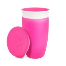 滿趣健 munchkin 360度防漏練習杯 夜光 稀有動物 握把 防漏杯 喝水杯 兒童水杯 學習杯 0485, 粉色, 1個