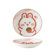 BLOWFISH FUGU수입 예쁜접시세트4p/1p 카툰 접시 샐러드 접시 디저트 접시, A, 1개