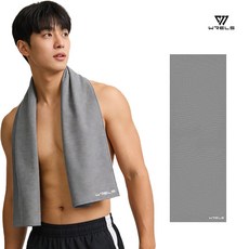 WRELS 통기성 땀흡수 속건 쿨타올 여름 쿨감 아이스타올 스포츠 헬스 러닝 라이딩 쿨링타올, 1개, 그레이