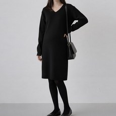 [당일출고] 수엠W 임산부 V넥 니트원피스 출산전후 하객룩 모임룩 출근룩 P07 르벨V원피스