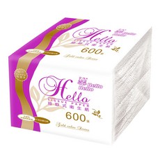 Hello 抽取式衛生紙 600張 Gold color Series MIT微笑標章, 1個, 24包/箱 (欲購多箱請重複下單),1箱