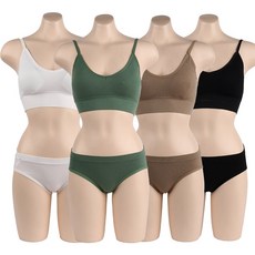 DDOONNA 美背小可愛無鋼圈內衣+內褲4入