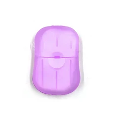 2개/대 야외 여행 일회 비누 타블렛 상자 종이 휴대 손 세척 작은 미니 시트, 01 PURPLE